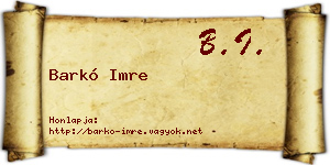 Barkó Imre névjegykártya